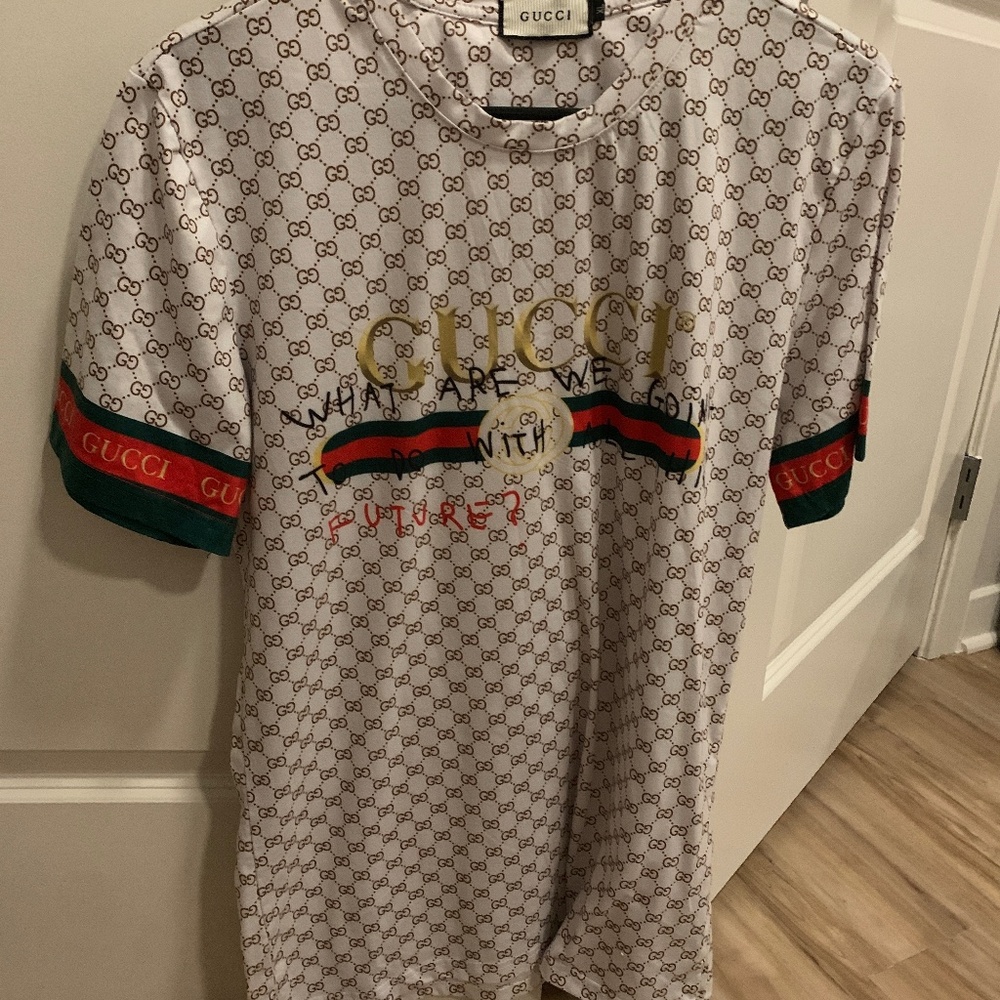 Gucci shirt what are we going to do with all this future””